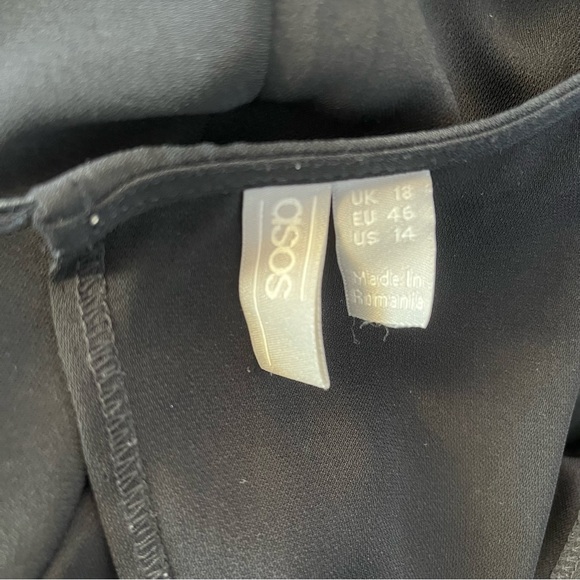 ASOS Black Dress w/ Adjustable Waist Size 14 Pre Loved. - Picture 3 of 4